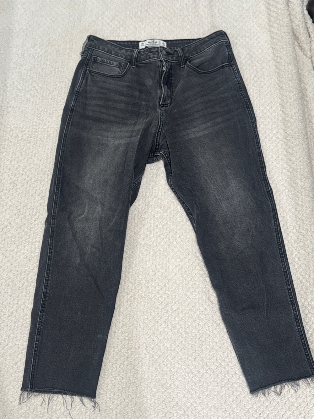 Hollister Black Washed Straight Leg Jeans